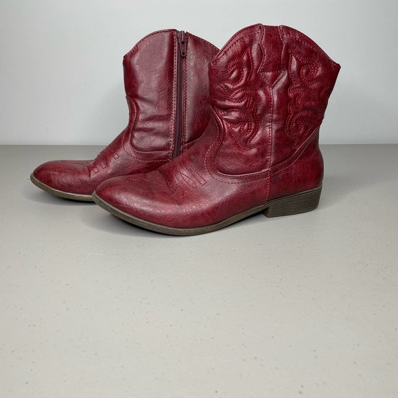 Cat & Jack Shoes Cat Jack Girls Red Linda Short Cowboy Western Boots Booties With Zipper